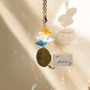 Personalized Handwriting Memorial Sun Catcher, Look for Me in Rainbows