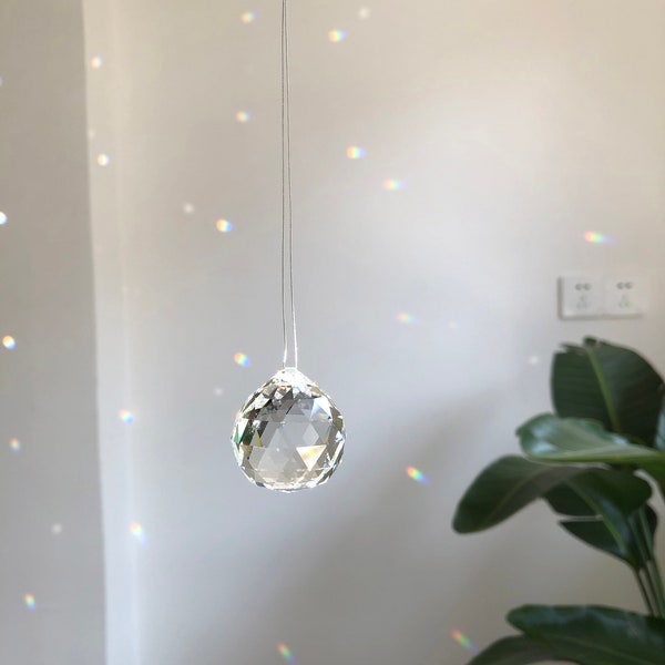 Sun Crystals for Window, Prism Crystal Suncatcher,Crystal Ball Prism, Clear, 20mm/30mm/40mm