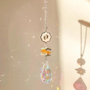 Personalisierter Fehlgeburten-Sonnenfänger - Erinnerungsgeschenk für den Verlust des Babys mit Birthstones & Custom Charm - Inklusive Beileidsgeschenkbox-Karte