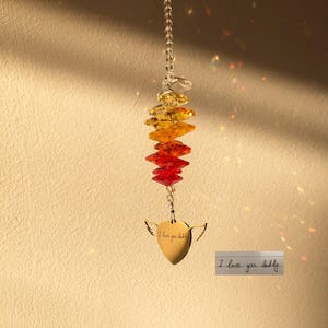 Personalized Cascading Crystal Memorial Sun Catcher with Actual Handwriting