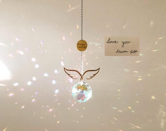 Look for Me in Rainbows Personalized Memorial Rainbow Suncatcher, Memorial for Loss of Granpda, Custom Handwritten Ornament