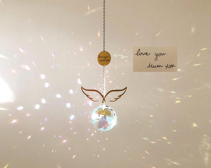 Look for Me in Rainbows Personalized Memorial Rainbow Suncatcher, Memorial for Loss of Granpda, Custom Handwritten Ornament