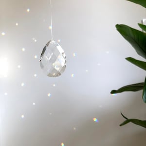 Clear Drop Prism Crystal, Sun Catcher, Self Gift, Mom Gift, Best Friend Gifts, 50mm