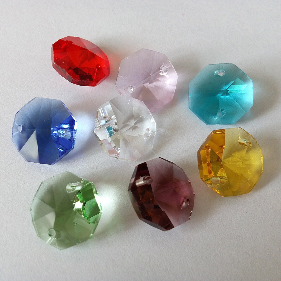 56 Assorted Chandelier Replacement Beads Octagon Crystals 14mm Etsy