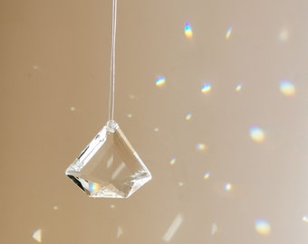 Crystal Prisms Sun Catcher Diamond Cut Clear 2pcs