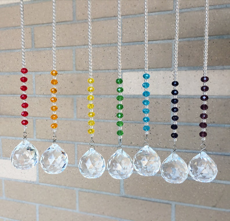 Crystal Suncatcher Window Hanging Crystals Office Garden Etsy