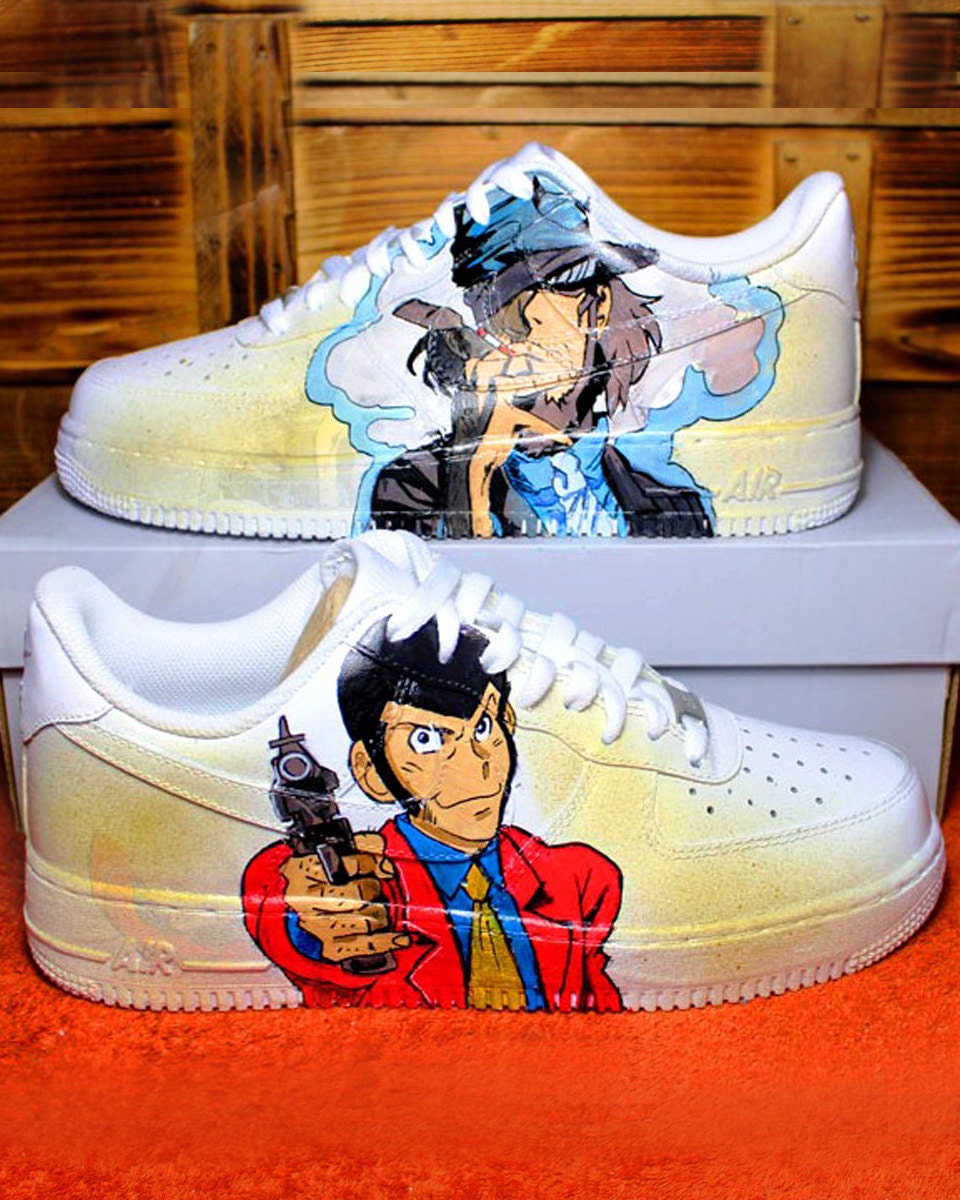 Lupin the Third Shoes Custom NIKE Air Force Hand-painted | Etsy Singapore