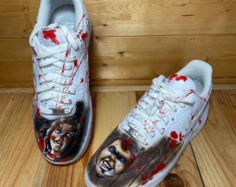 Chucky Child's Play Custom Nike Air Force One Hand Painted | Etsy UK