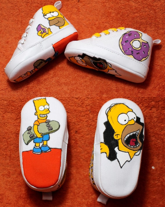 Simpson Shoes Baby Shoes Hand-Painted 