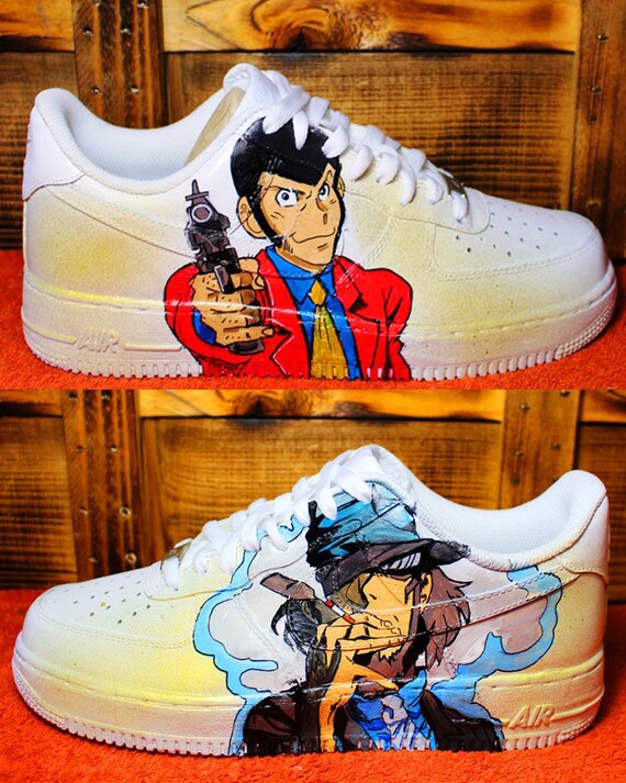 Lupin the Third Shoes Custom NIKE Air Force Hand-painted - Etsy Australia