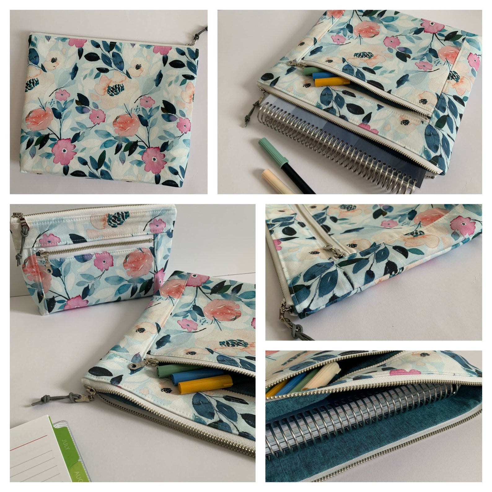 Planner Pouch Devon Pouch Two Zip Pouch Organizer Etsy