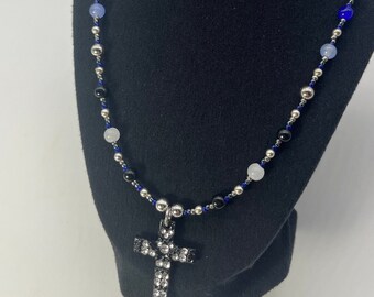 Collier Pendentif Croix Strass Pour Femme - Bijou Bohème élégant Pour Fêtes Et Quotidien - Longueur 50 Cm - 13