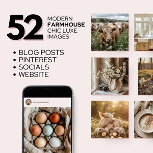 Ensemble d'images de ferme chic et moderne, contenu fait pour vous, PNG carré neutre de luxe pour votre blog, publications sur les réseaux sociaux, site Web et page à thème