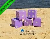 Life 39 s a Beach Series - The Purple and White Yardzee, Giant Dice Game, Lawn Dice, Backyard Game
