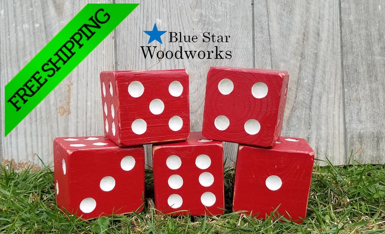 Download Toys Games The Red And White Yardzee Backyard Game Lawn Dice Giant Dice Game Dice Tile Games