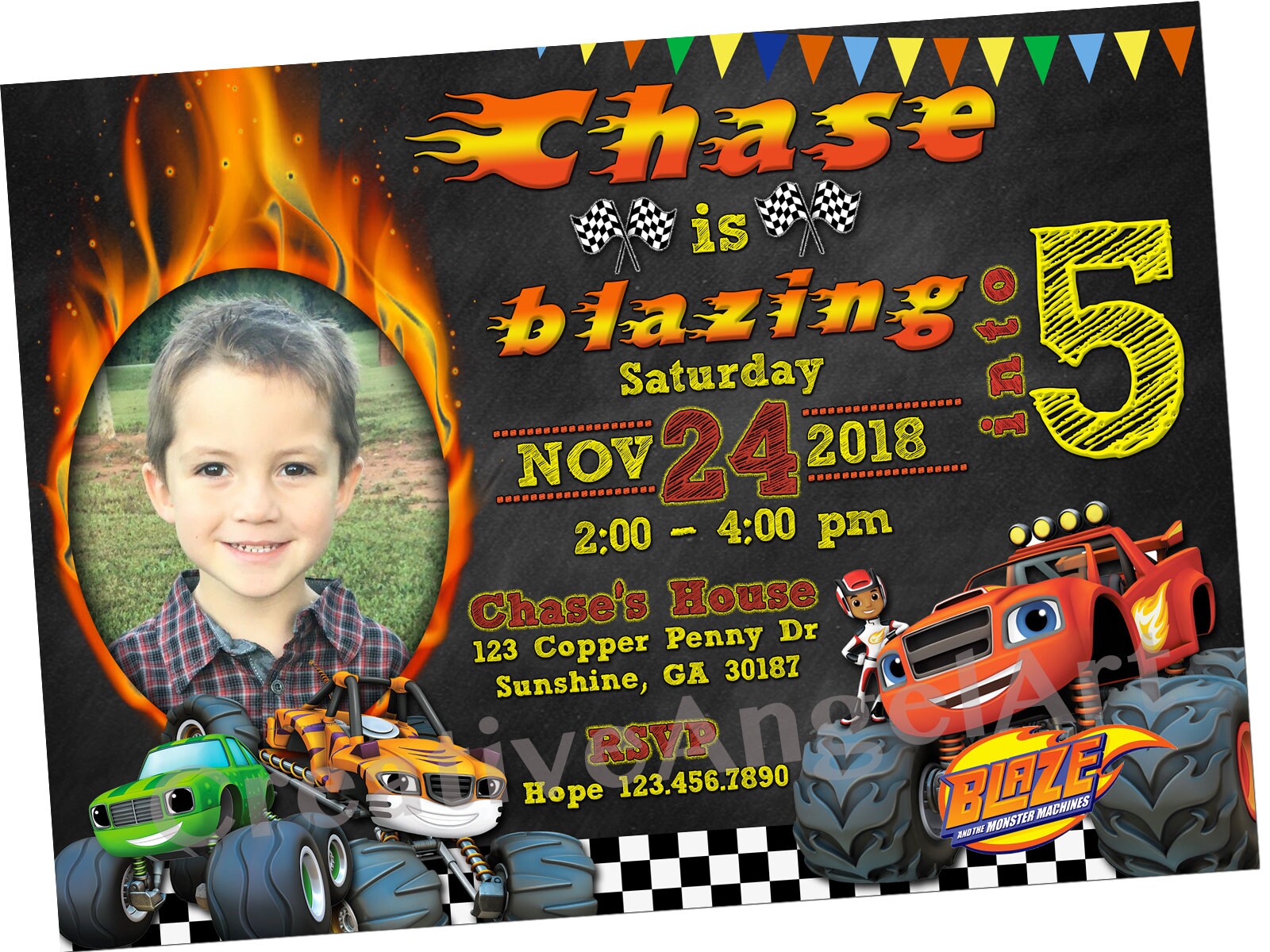Blaze and the Monster Machines Printable Birthday Invitation | Etsy