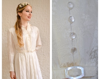 Original 1950 Vintage Wedding Dress, made in Germany, S | US 8 | UK 10, 50s Bridal Dress