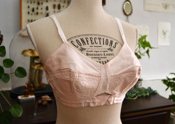 Original vintage 40s bra, bra, rose / nude, linger