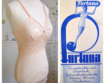 Original Vintage 1930s German Lingerie, Dessous Set, Fortuna from Bemberg, unworn, top and pants