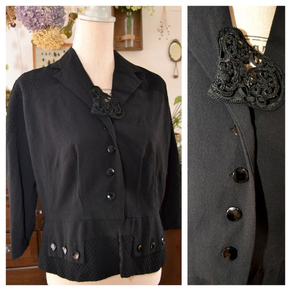 1940s Stanwyck Jacket - Black
