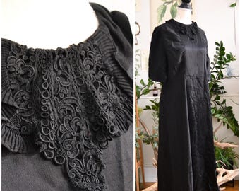 Original Vintage Antique Black Dress, 1930, excellent condition, size XS / S, EU 36