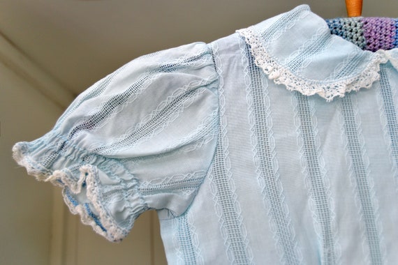 Original Vintage 1950 Baby Dress, light blue, mad… - image 5