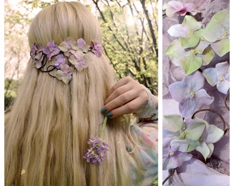 Hortensia - Blumenkranz, Hochzeit, Brautkranz, Elfenkrone, Fairycrown, Headpiece, handgefertigt | Miss Cherry Blossom