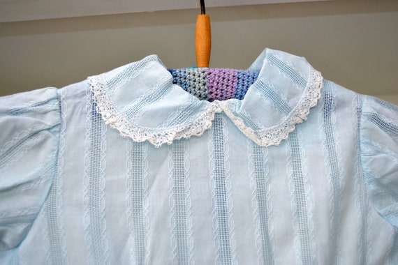 Original Vintage 1950 Baby Dress, light blue, mad… - image 4