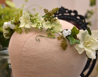 Woodland Fae - flower wreath, fairy crown, wedding, bridal wreath, handmade | Miss Cherry Blossom