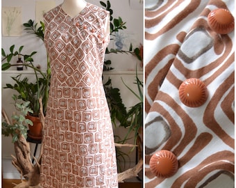 Original vintage 1960 dress, size 36/38, size S, Diolen, made in Germany