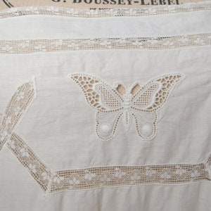 Original Vintage 1940 Undergarment, handmade Butterfly lace embroidery, size 44, L, Dress