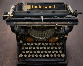 Antike Underwood No 5 Schreibmaschine, 1911, nur Dekoration, Vintage Typewriter