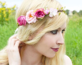 Secret Rose Garden - flower wreath, fairy crown, wedding, bridal wreath, handmade | Miss Cherry Blossom