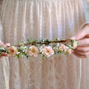Blushing Roses - Blumenkranz, Elfenkrone, Hochzeit, Brautkranz, Blumenkrone, handgefertigt | Miss Cherry Blossom