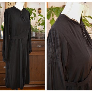Original Vintage Antique Black Dress, 1930, excellent condition, size XS / S, EU 34 / 36