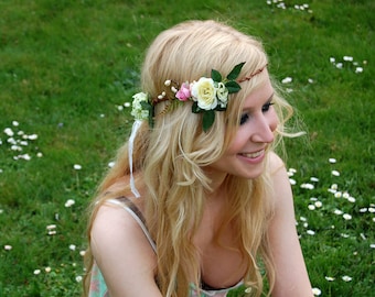 Myrea - flower wreath, fairy crown, wedding, bridal wreath, bridal jewelry, handmade | Miss Cherry Blossom