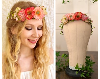 Fields of Poppy - Flower wreath, elven crown, wedding, bridal wreath, flower crown, handmade | Miss Cherry Blossom