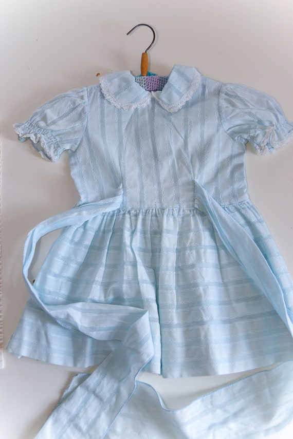 Original Vintage 1950 Baby Dress, light blue, mad… - image 8