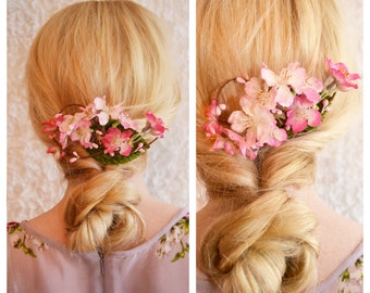Cherry Blossom - hair clip, wedding, fascinator, bridal jewelry, handmade | Miss Cherry Blossom