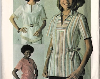 Vintage 70s Tunic Top Sewing Pattern: Simplicity 7894, Bust 38