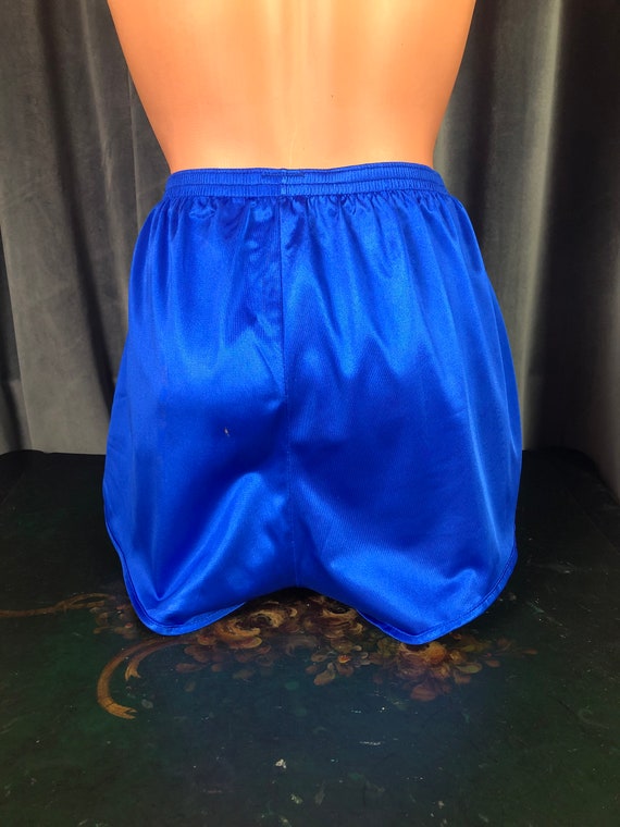 Vintage 70s Playboy Shorts: Blue Nylon with Attac… - image 3
