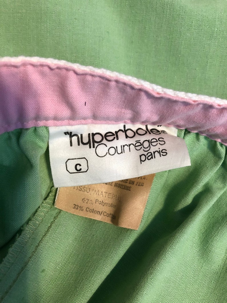 Vintage 70's Courreges Hyperbole Pastel Colorblock Belted Skirt image 5