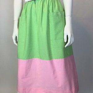 Vintage 70's Courreges Hyperbole Pastel Colorblock Belted Skirt image 2