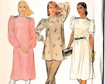 1980 年代のヴィンテージ UNCUT ルーズカジュアルドレスとチュニックの縫製パターン: Butterick 4116 サイズ 16