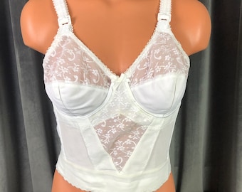 Vintage 60's Long Line Bra with Boning by Carnival 36B
