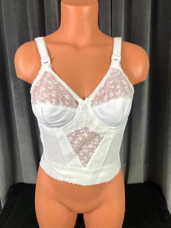 Vintage 60's Long Line Bra With Boning by Carnival 36B 