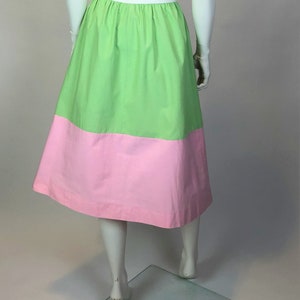 Vintage 70's Courreges Hyperbole Pastel Colorblock Belted Skirt image 4