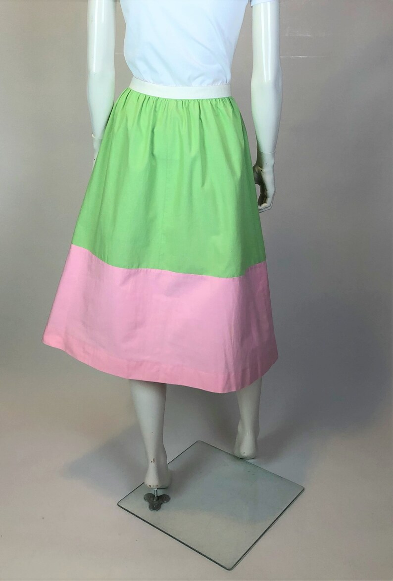 Vintage 70's Courreges Hyperbole Pastel Colorblock Belted Skirt image 4