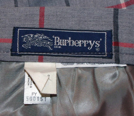 Vintage 80's Burberry Gray Plaid Pencil Skirt Siz… - image 4