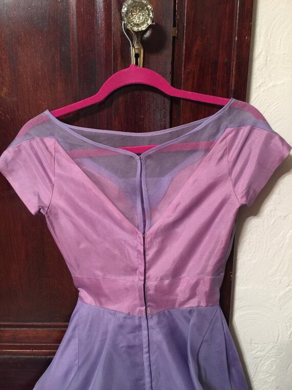 Vintage Late 1940's Purple and Pink Garden Party … - image 3